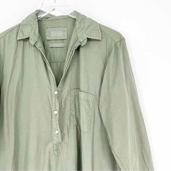 GRAYSON The Changemaker Relaxed Fit Tunic Midi Dress L Green - Picture 4 of 7